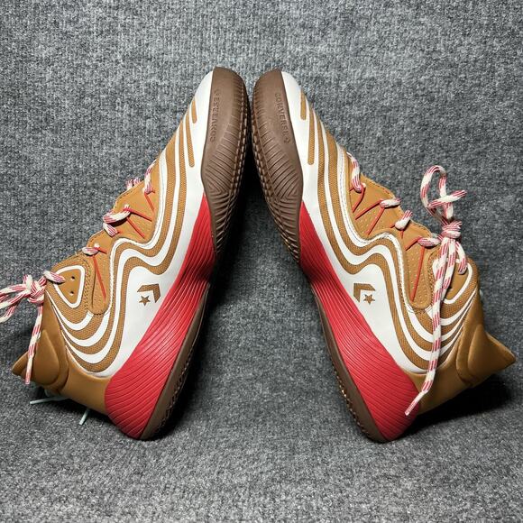 Converse Basketball Shoes Mens Size 11 Tan White Red Air Zoom A09256C Multicolor - Picture 6 of 9